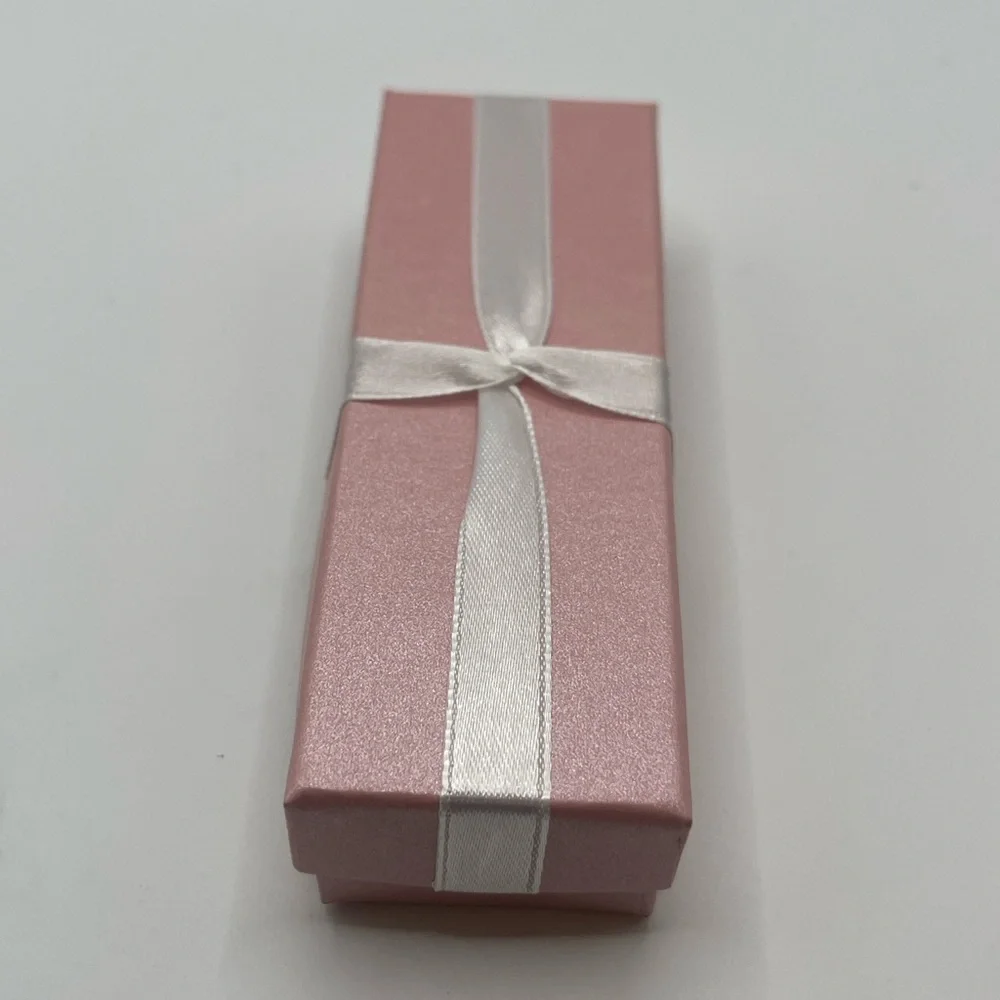 Avon Silvertone Heart Charm Tennis Bracelet with Gift box